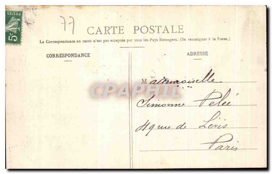CPA Chateau Landon Les Bords du Fusin — Back