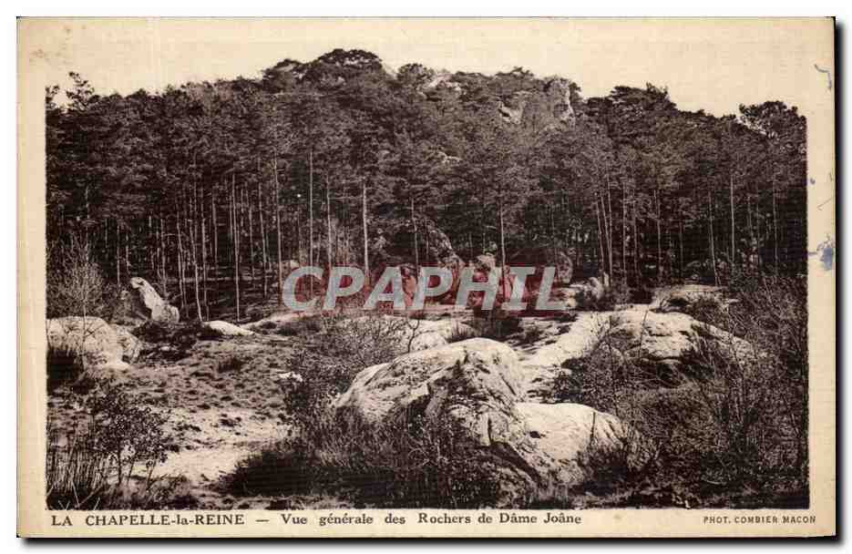 LA CHAPELLE-la-REINE — Vue générale des Rochers de Dâme Joâne — Phot. Combier Macon