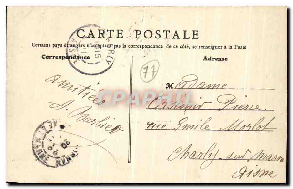 CPA Gretz Entree du Parc d'Armainvilliers  — Verso