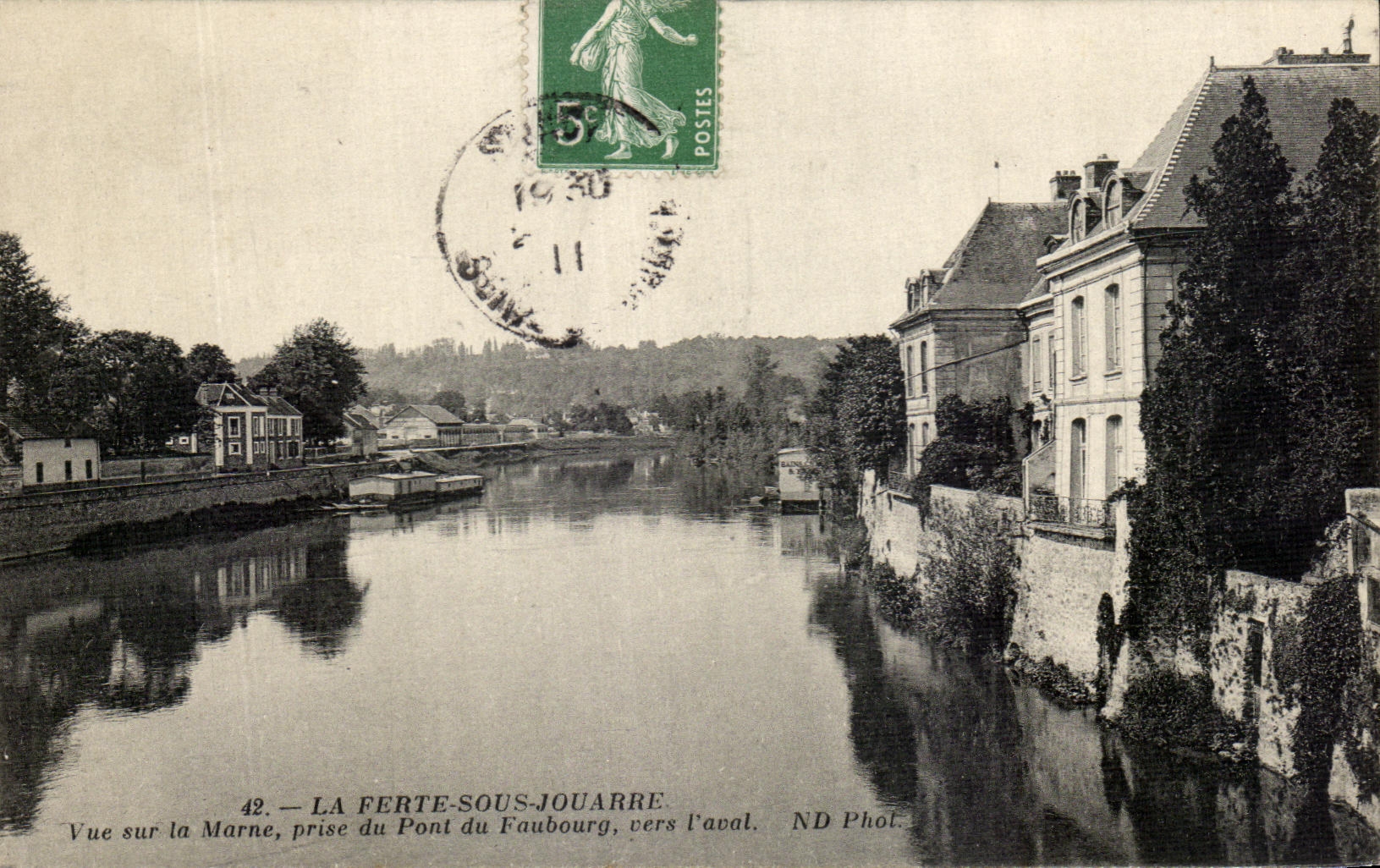 La Ferté-sous-Jouarre — Ansicht der Marne vom Faubourg-Brücke, flussabwärts — ND Phot.
