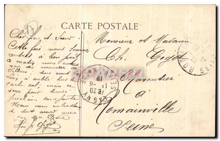 CPA Lagny Ecoles Communales des Filles  — Verso