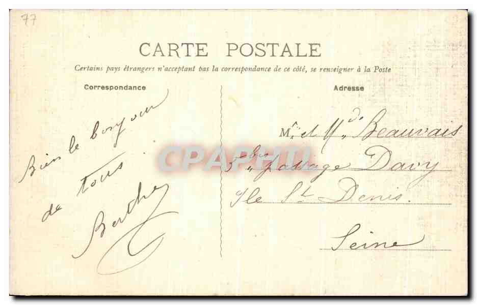 CPA Claye Souilly Canal de l'Ourcq Enfant peche (carte toilee) — Rückseite