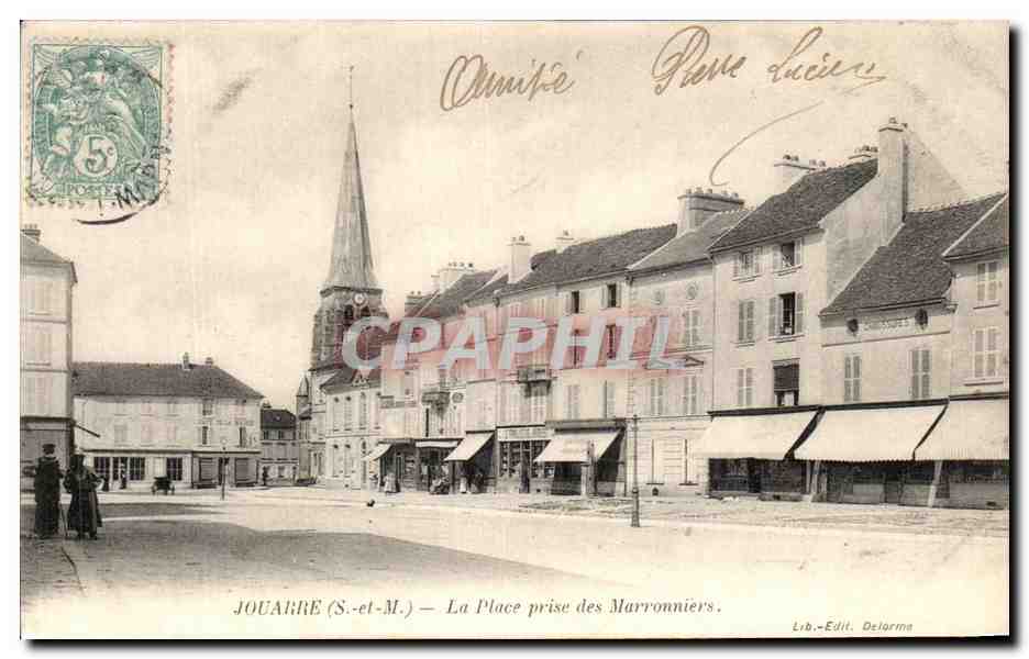 JOUARRE (S.-et-M.) — Die Place der Kastanien — Lib.-Edit. Delorme