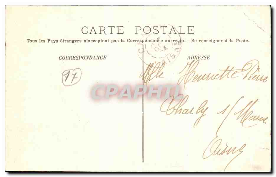 JOUARRE (S.-et-M.) — Die Place der Kastanien — Lib.-Edit. Delorme — Rückseite