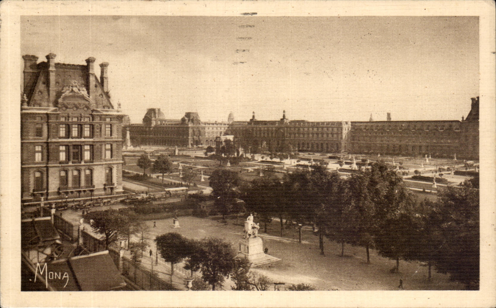 CPA Paris Les Petits Tableaux De Paris Perspective sur le Louvre et les jardins des Tuileries 