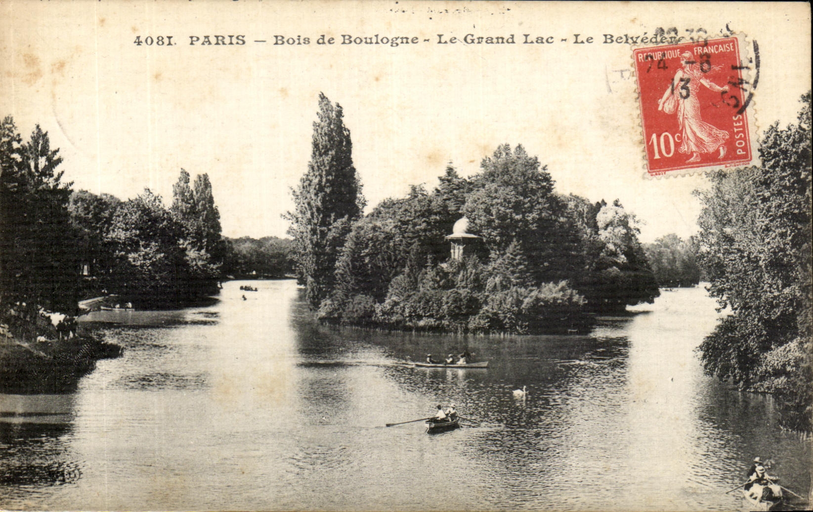 CPA Paris Bois de Boulogne Le Grande Lac Le Belvedere