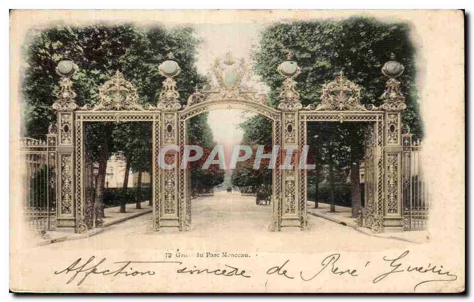 CPA Paris Grille du parc Monceau