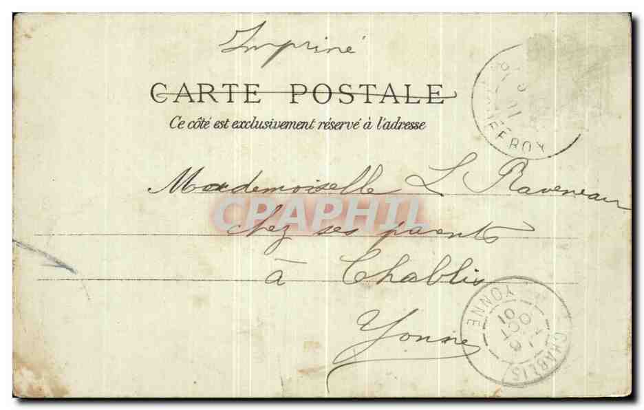 CPA Paris Grille du parc Monceau — Verso