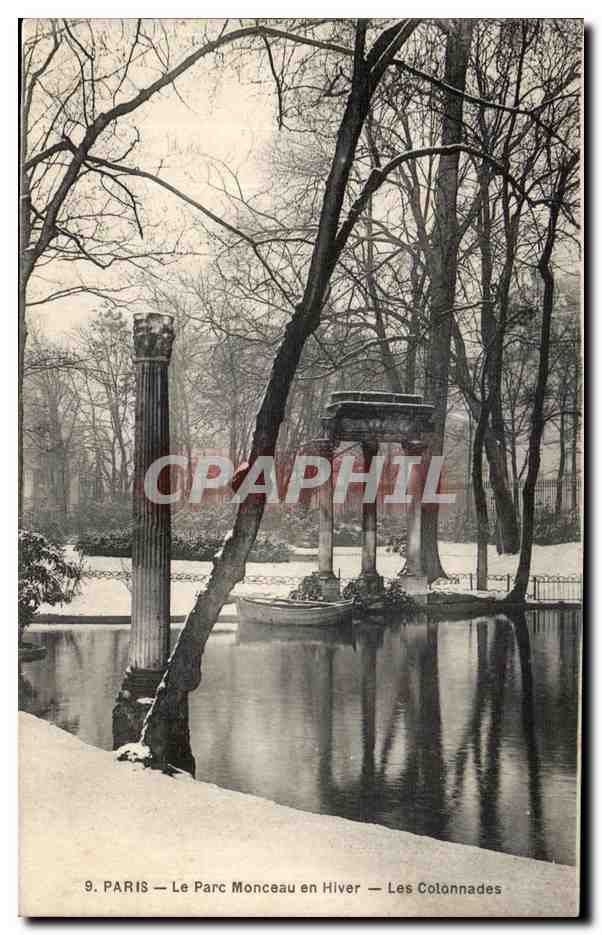 CPA Paris Parc Monceau en Hiver Les Colonnades