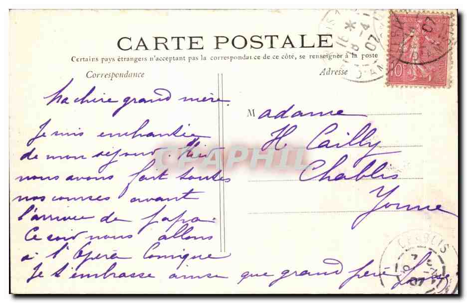 CPA Paris Le Boulevard de la Madeleine Chevaux — Rückseite