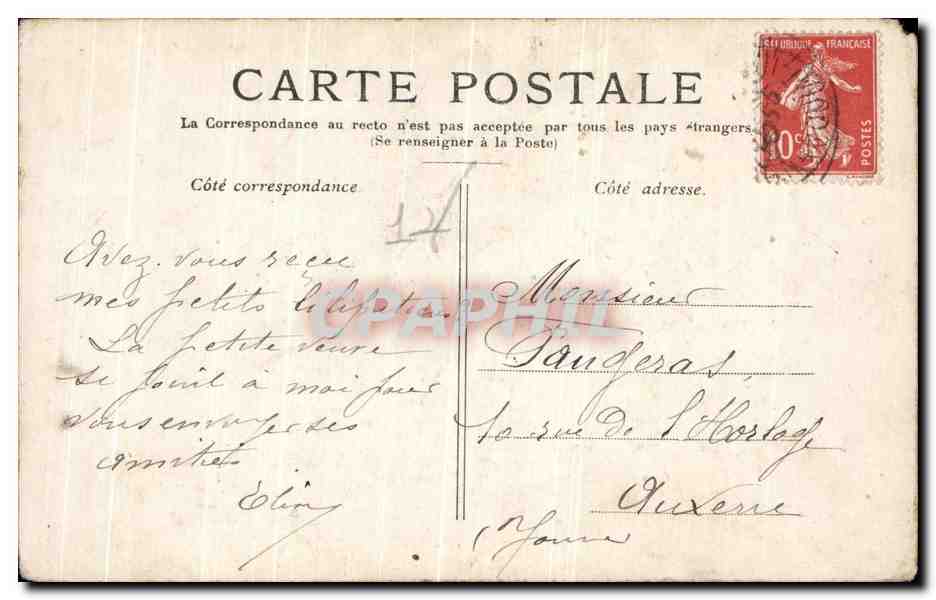 Cartolina d'epoca Parigi La Basilica di Montmartre Sacré Coeur — Verso