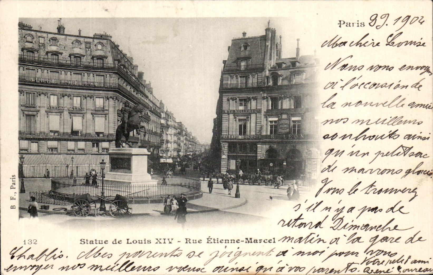 CPA Paris Statue de Louis XIV Rue Etienne Marcel