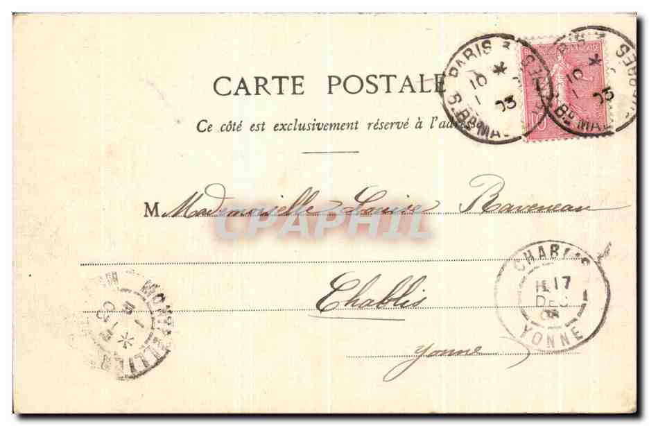 CPA Paris Square et Mairie du Temple — Rückseite