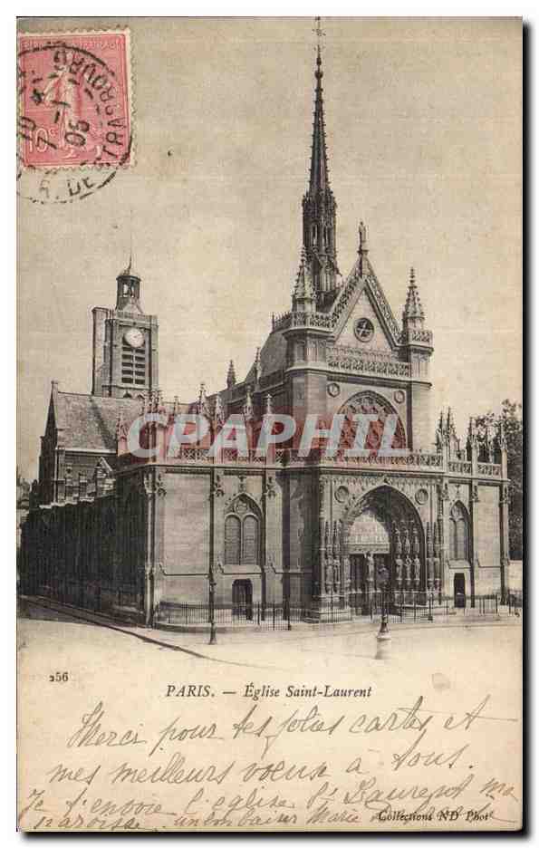 CPA Paris Eglise Saint Laurent