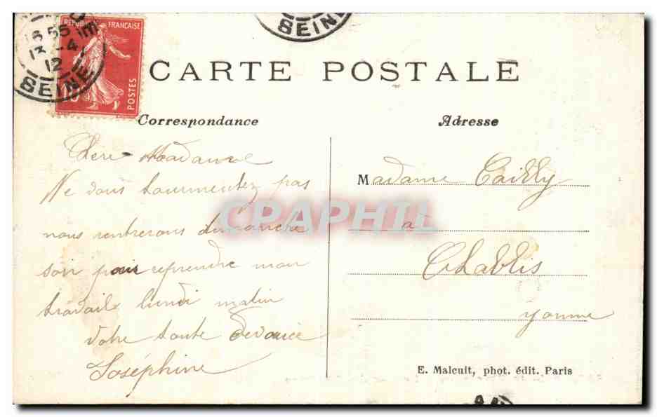 CPA Paris Bois de Vincennes Le Lac des Minimes — Rückseite