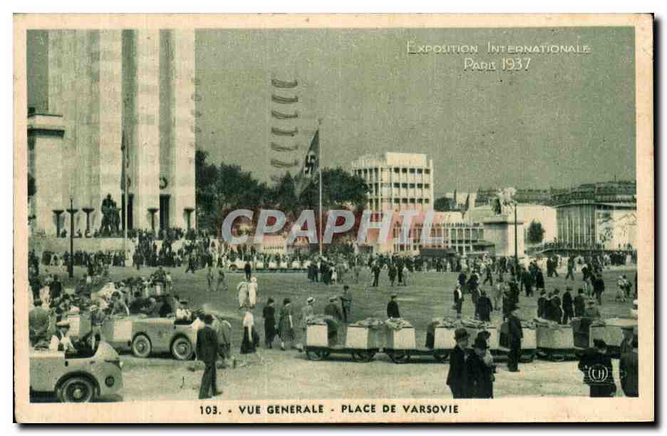 CPA Paris Vue Generale Place de Varsovie Exposition internationale Paris 1937