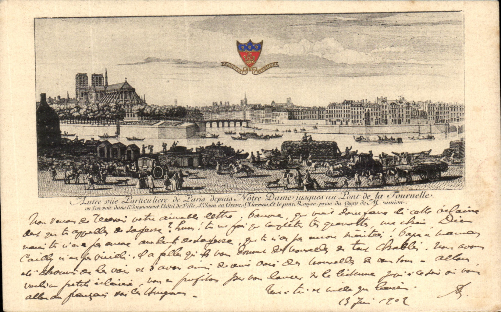 CPA Paris Notre Dame au pont de la Tournelle 