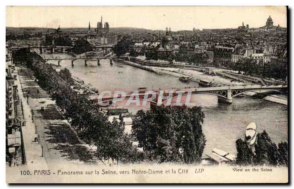 CPA Paris Panorama sur la Seine vers Notre Dame et la Cite