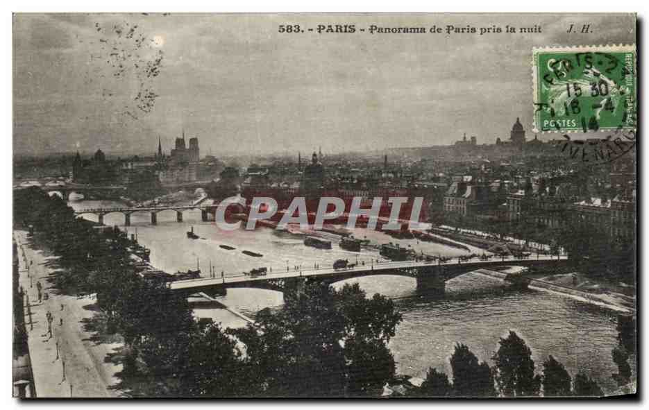 CPA Paris Panorama de Paris pris la nuit