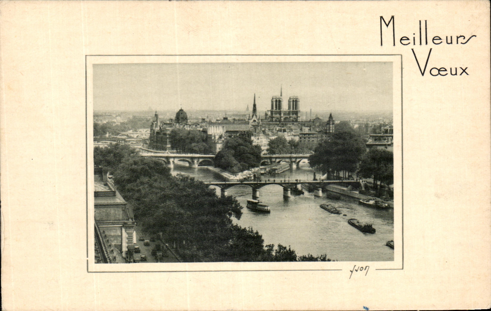 CPA Paris Meilleur Voeux Notre Dame