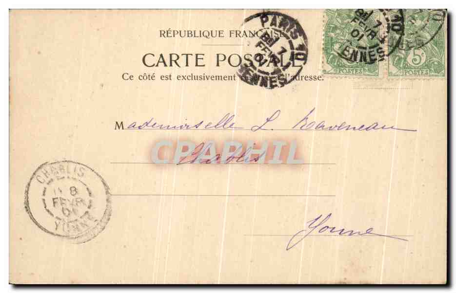 CPA Paris Palais Bourbon (Chambre des Deputes) — Verso