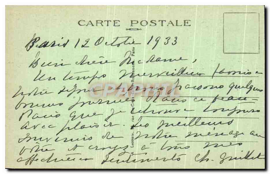CPA Paris La Conclergerie Bateau — Rückseite