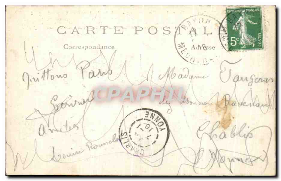CPA Paris Tribunal de Commerce Palais de Justice et Conciergerie Peniche — Rückseite