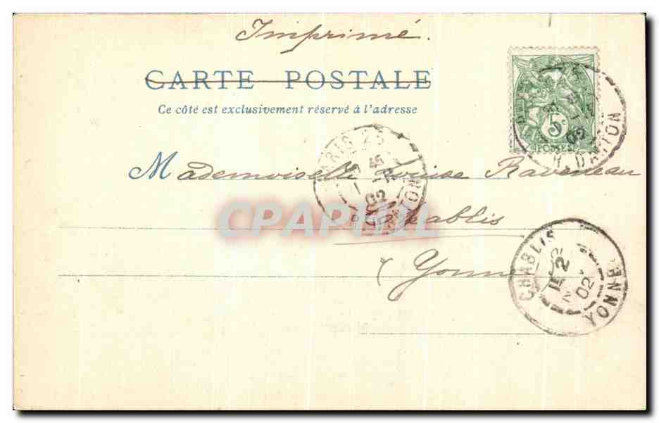 CPA Paris Rue des Remparts — Rückseite