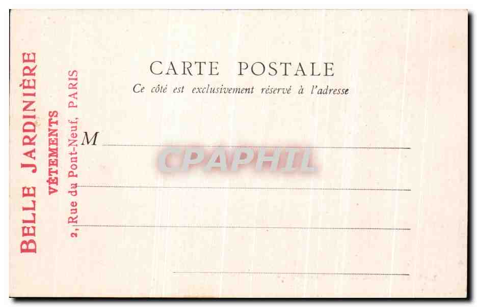 CPA Paris Le Vieux Paris La Rue des Remparts Belle Jardiniere  — Rückseite