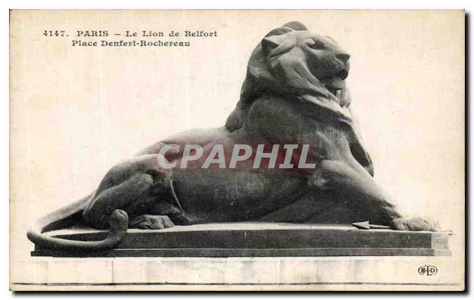 CPA Paris Le Lion de Belfort place Denfert Rochereau