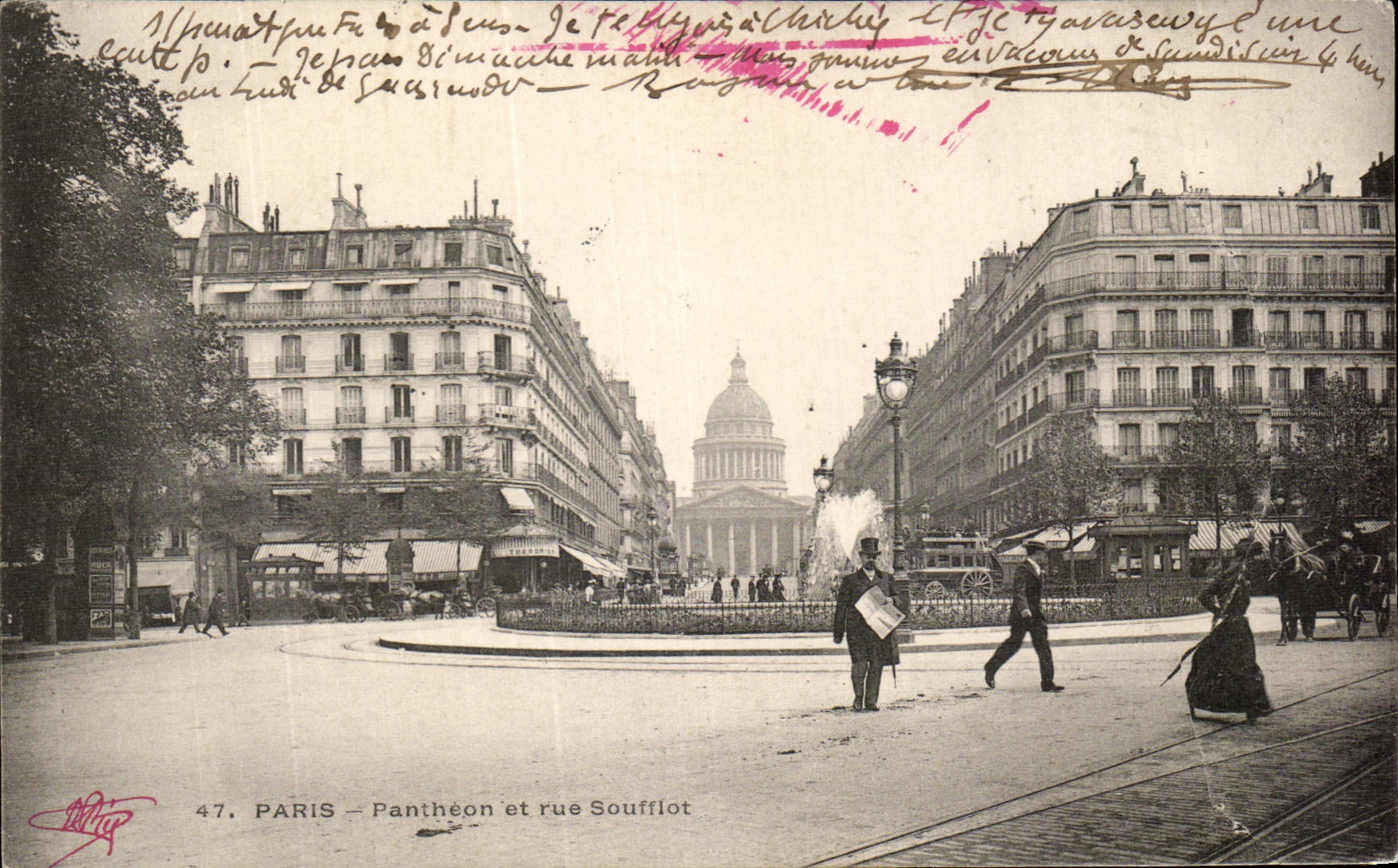 CPA Paris Pantheon et rue Soufflot