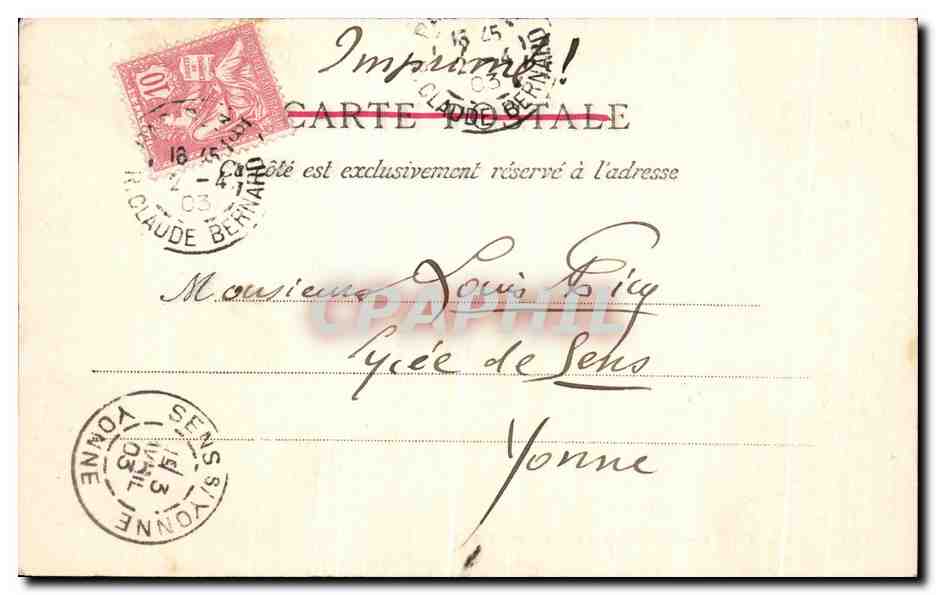 CPA Paris Pantheon et rue Soufflot — Rückseite