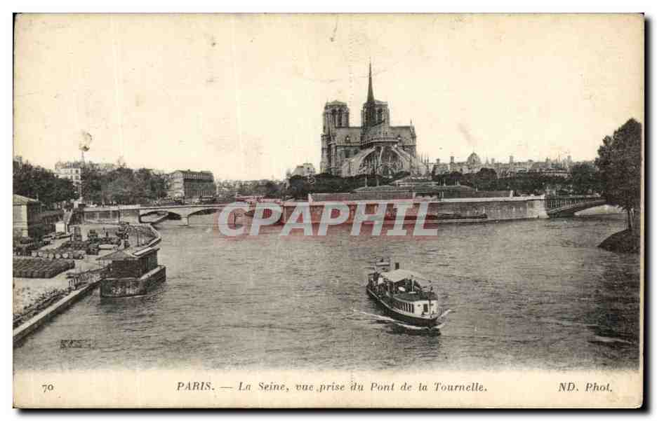 CPA Paris La Seine vue prise du Pont de la Tournelle Notre Dame
