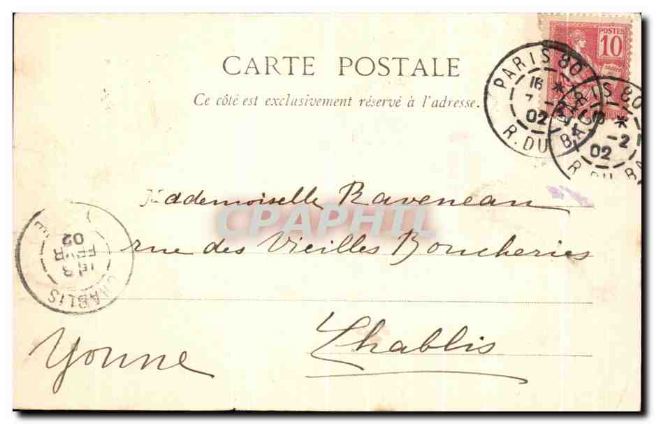 CPA Paris L'Hotel De Ville Peniches — Rückseite