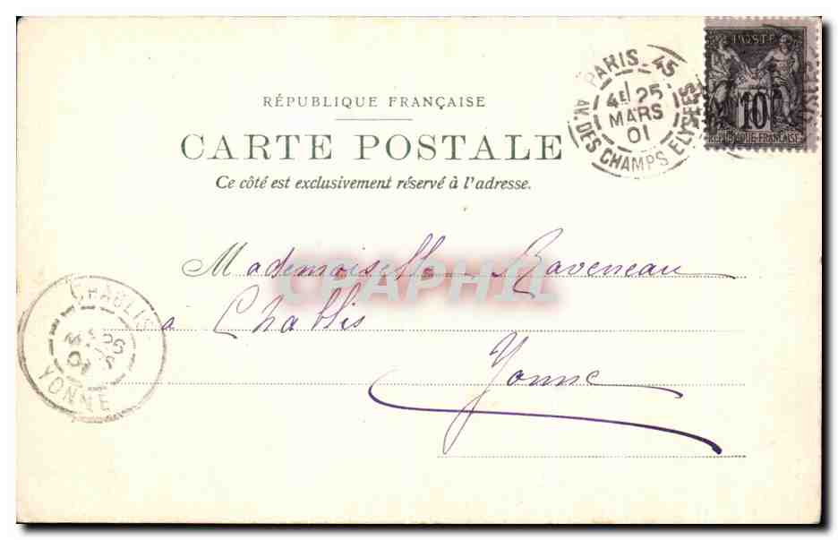 CPA Paris La Rue de Rivoli Grands Magasins du Louvre — Rückseite