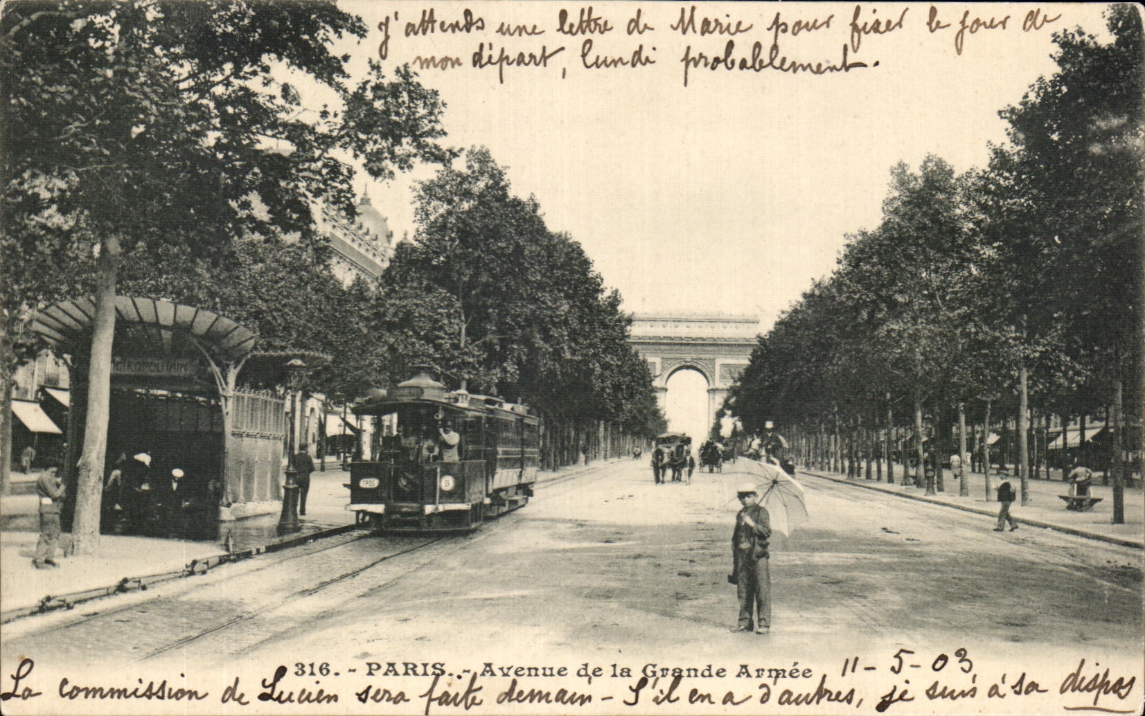 Parigi — Avenue de la Grande Armée — editore Lucien, n. 316