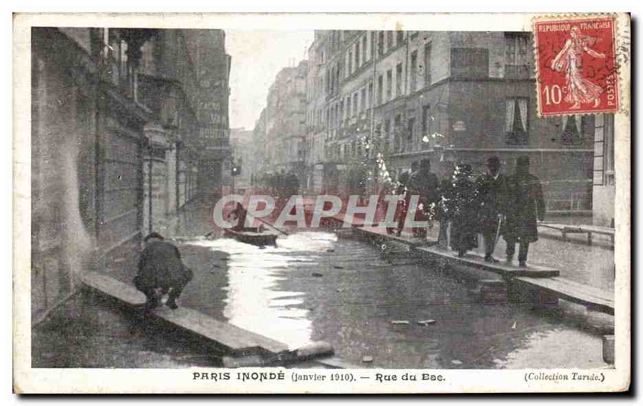 CPA Paris Inonde Rue de Eac
