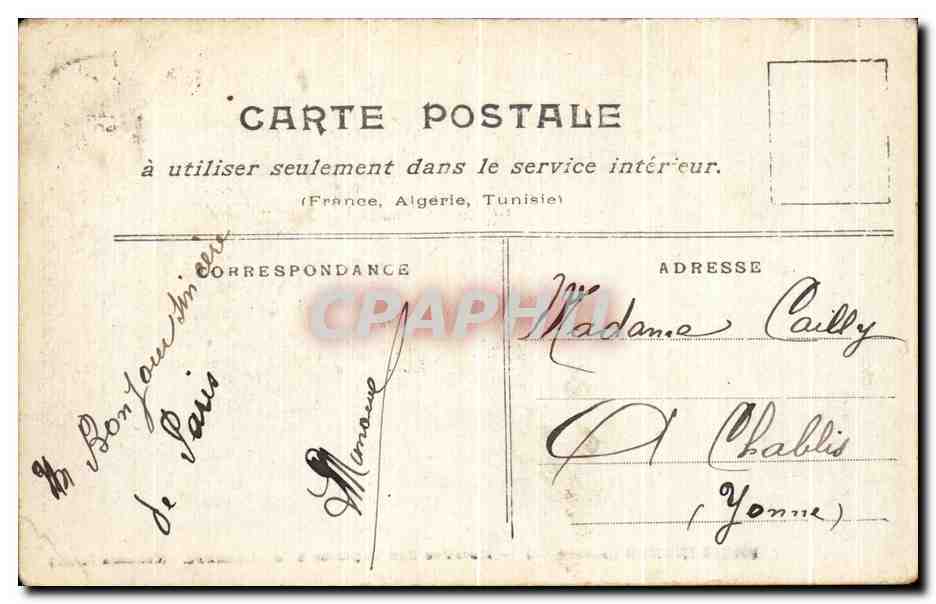 Paris inondé (janvier 1910) — Arrivée des députés à la Chambre — Collection Taride — Rückseite