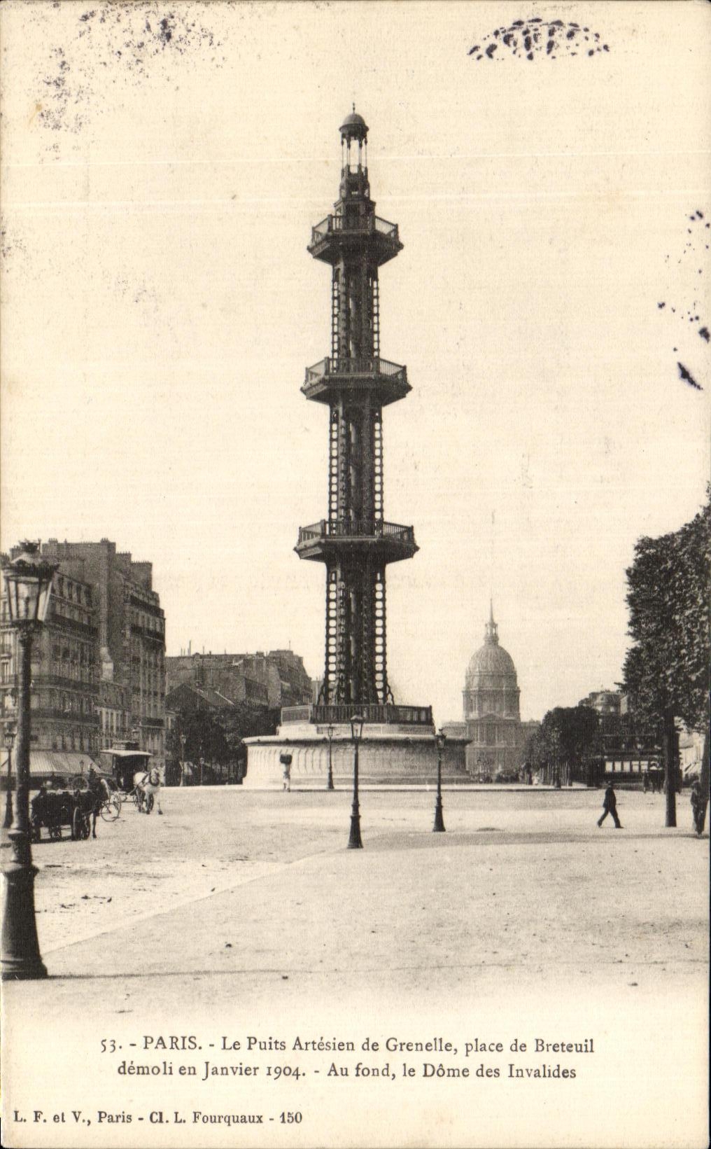 CPA Paris Le Puits Artesien de Grenelle Place de Breteuil demoli en janvier 1904 
