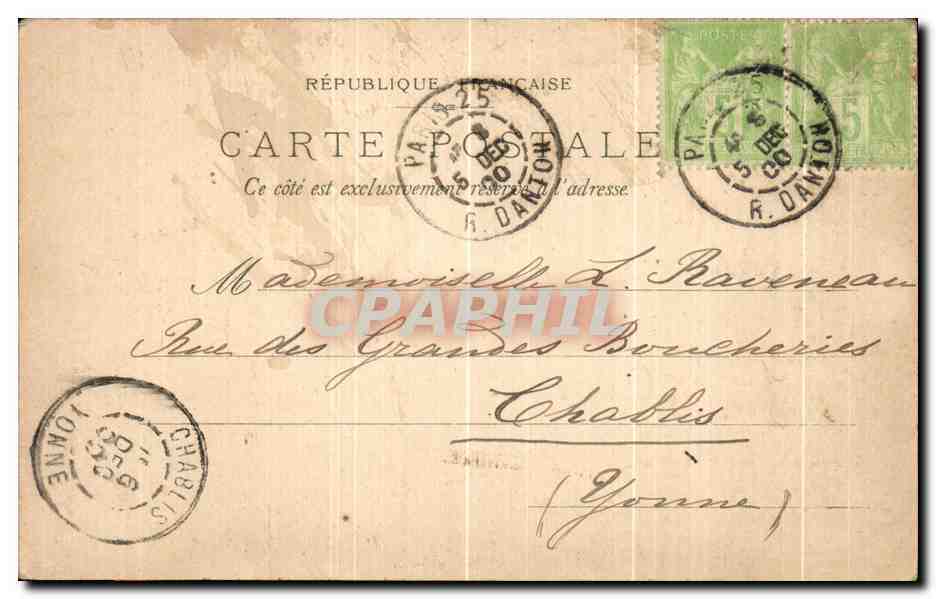 CPA Palais des Industries diverses Exposition universelle 1900 — Rückseite