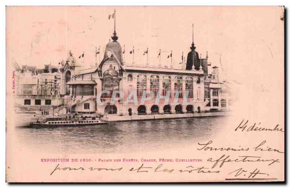 Exposition de 1900 - Palais des Forêts, Chasse, Pêche, Cureillettes — A. TARDI, PÉRIA