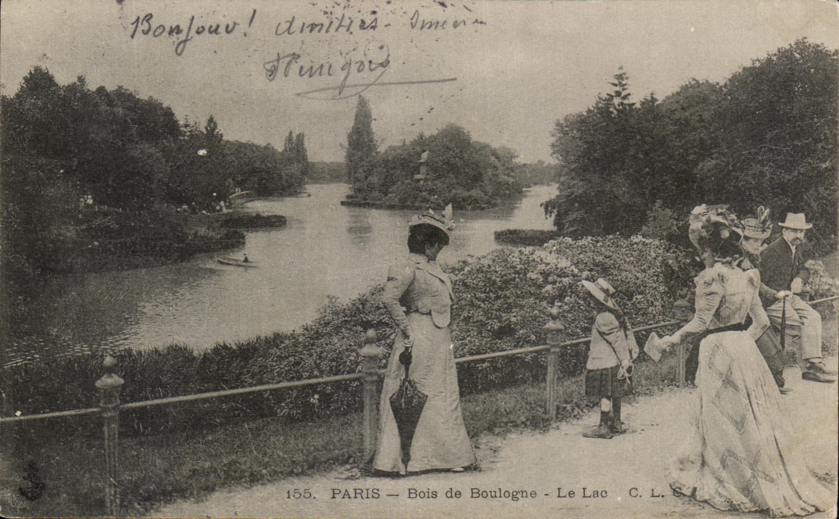 CPA Paris Bois de Boulogne Le Lac Femmes et enfant