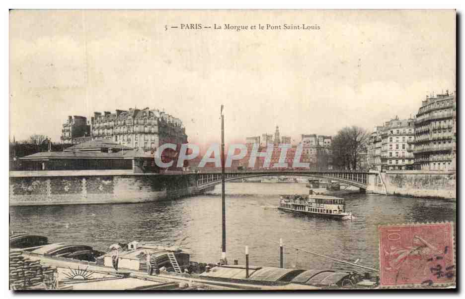 Paris — La Morgue et le Pont Saint-Louis — éditeur non visible
