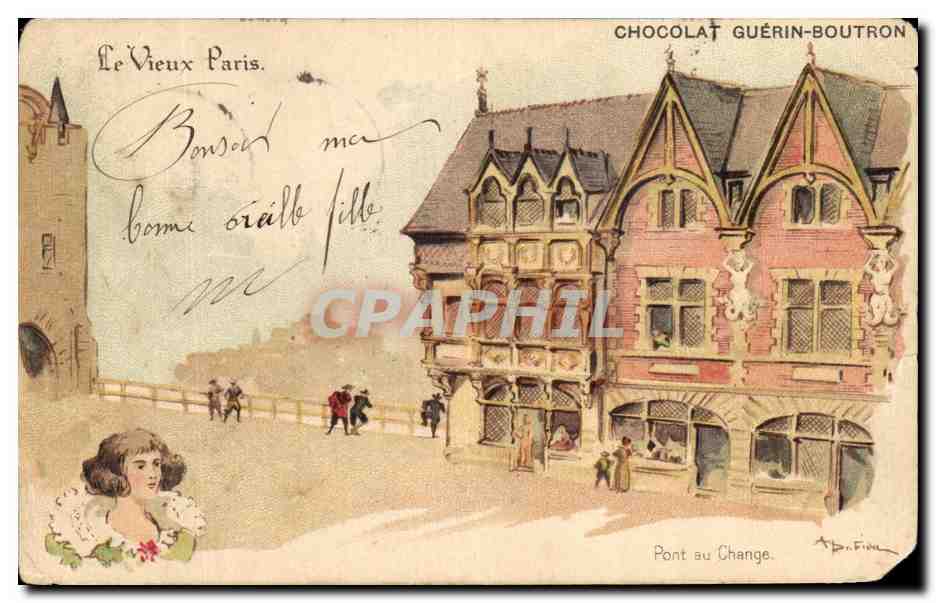 CPA Paris Chocolat Guerin Boutron Pont au change