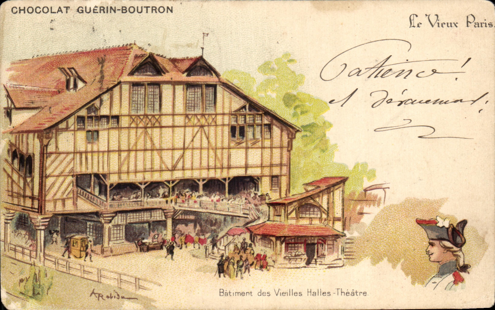 CPA Paris Batiment des Vieilles Halles Theatre Chocolat Guerin Boutron Rue du Maroc