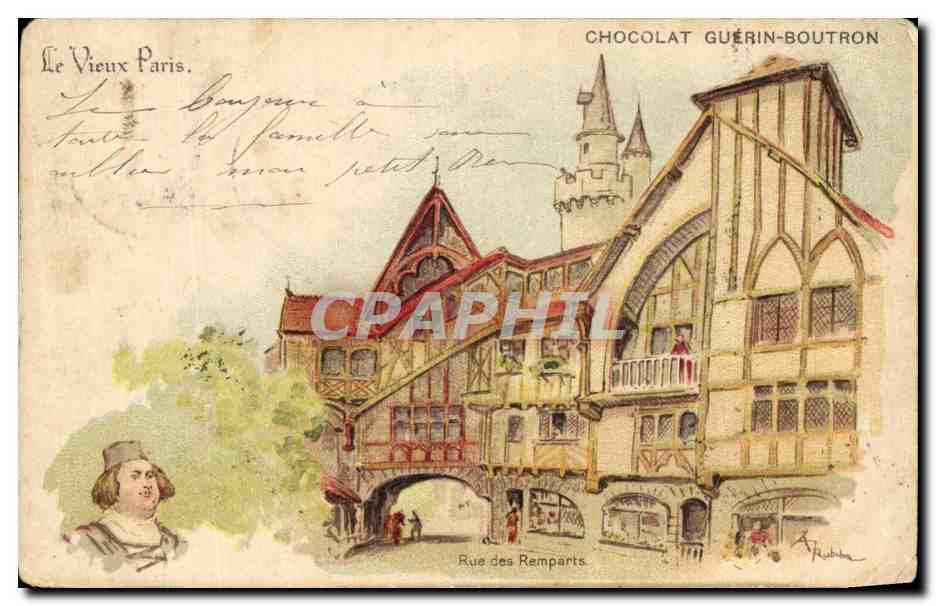 CPA Paris Rue des Remparts Chocolat Guerin Boutron 