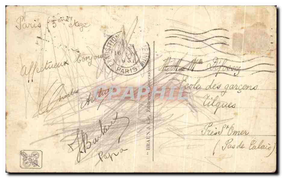 CPA Paris Exposition coloniale internationale 1931 Angkor Vat la nuit  — Rückseite