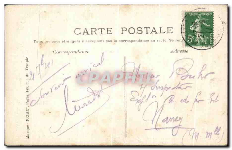 CPA Paris Le Monument Quand Meme Par Mercie — Verso