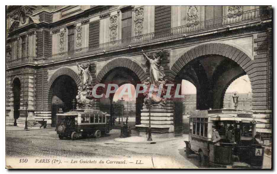 CPA Paris Les Guichets du Carrousel Bus