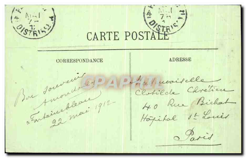 Fontainebleau — Il Fer a Cavallo — LL. — n° 366 — Verso